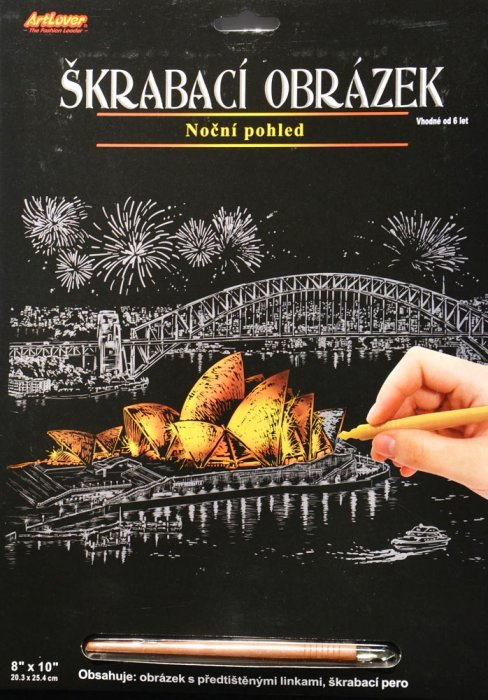 Škrabací obrázek - noční výhled - Sydney