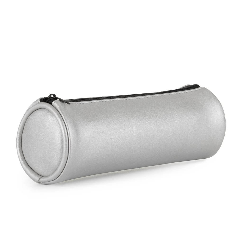Pouzdro etue PU kulatá Metallic stříbrná 8-185