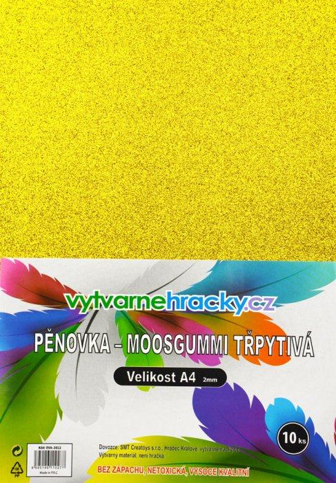 Fotografie Pěnovka A4 třpytivá 1ks zlatá