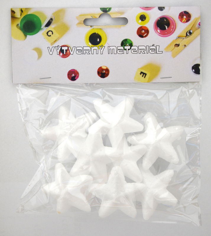 Fotografie Polystyrenové hvězdy, 5 cm, 9 ks