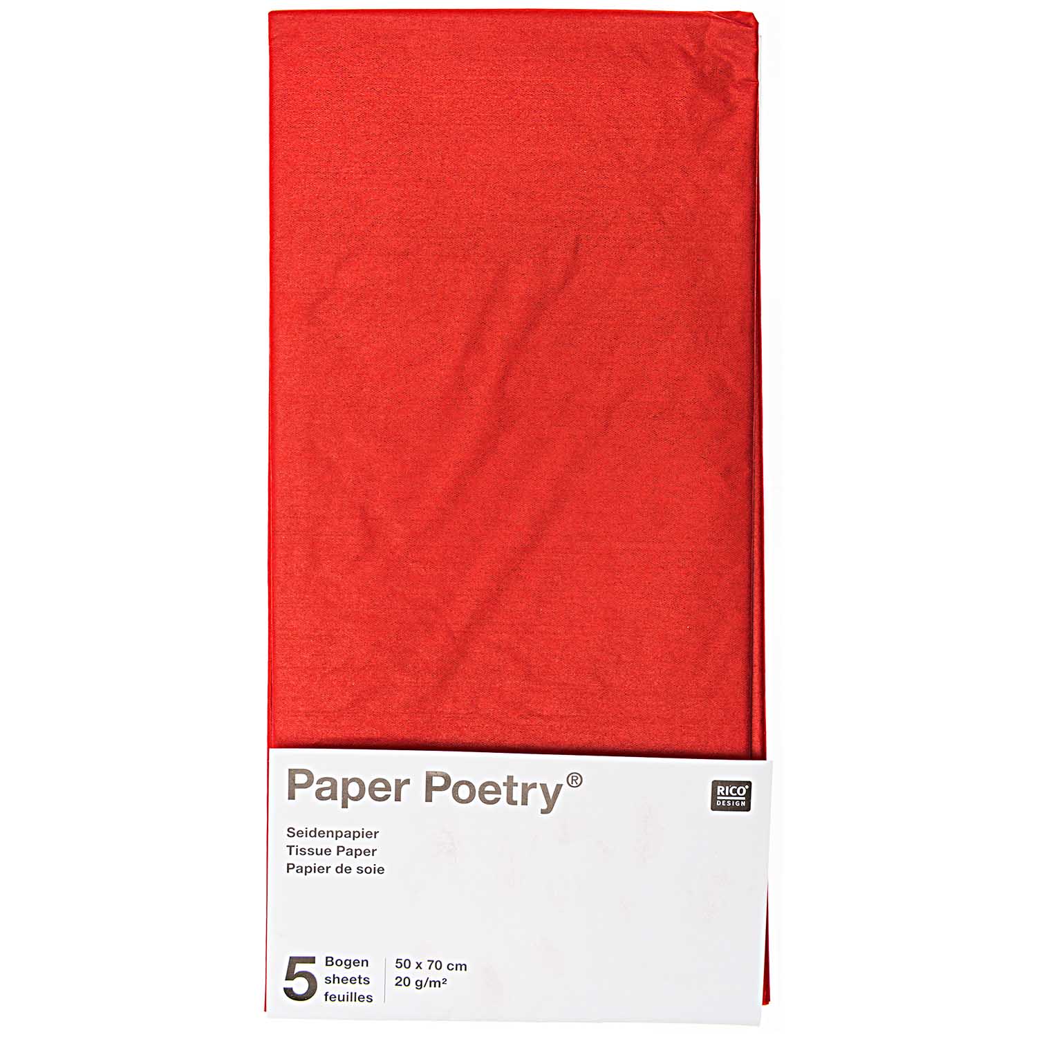 Hedvábný papír 50x70cm, 5ks, tm. červený