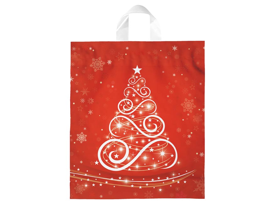 Fotografie Igelitová vánoční taška vzor 5 40x46x8