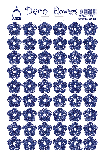Květinky - Deco Flowers - modré glitter 415-BG