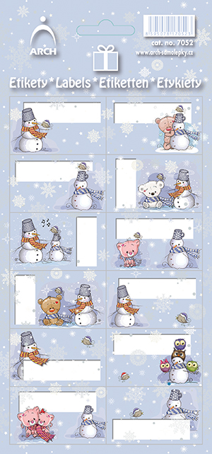 Fotografie Vánoční etikety na dárky - sněhuláci