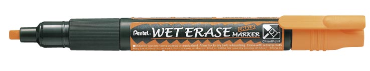 Křídový popisovač PENTEL SMW26-F Wet Erase - oranžový