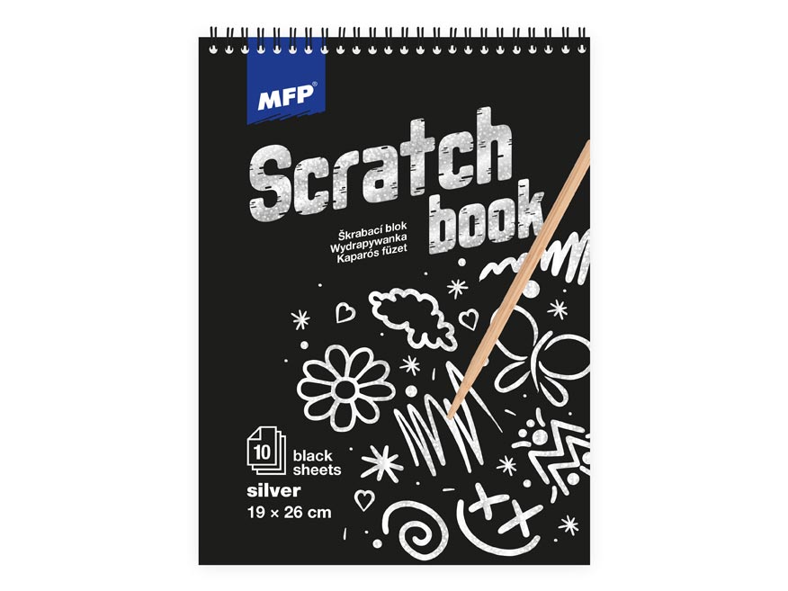 Škrabací obrázek blok 26x19cm 10l černý/S holo 1032115