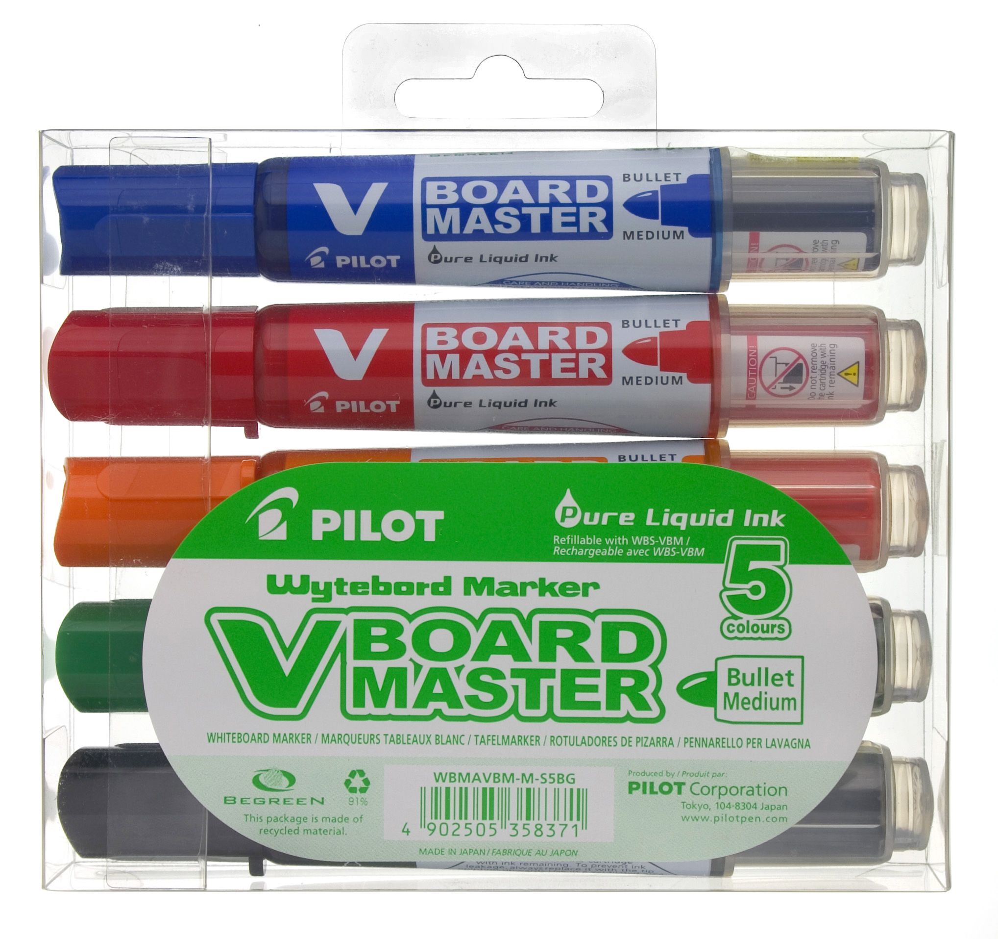 Pilot V Board Master Begreen 5 ks, mix barev