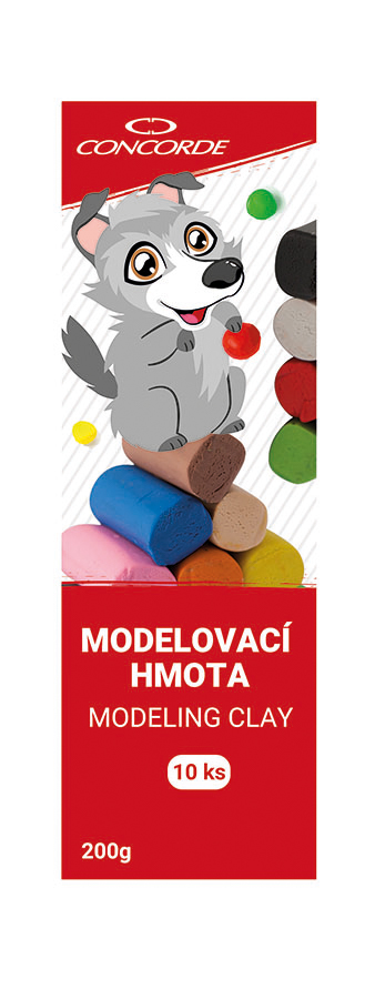 Modelovací hmota CONCORDE, 10 barev, 200g