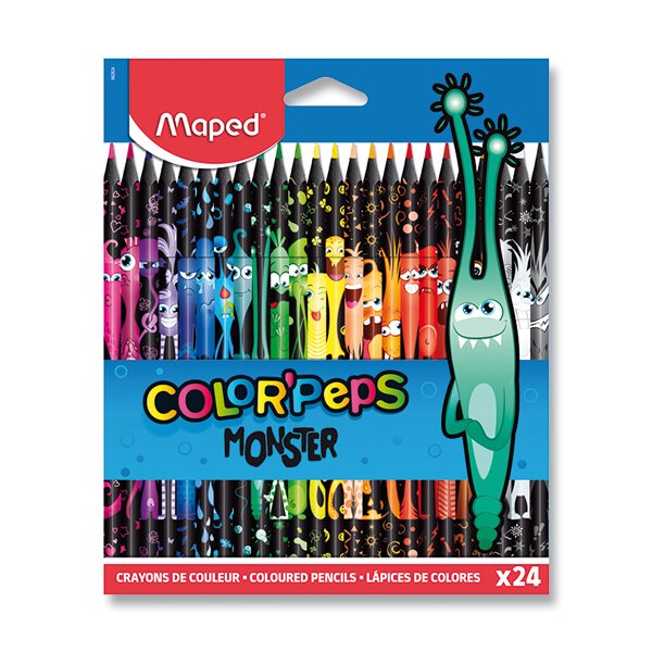 Bezdřevé pastelky MAPED Color´Peps Monster 24ks