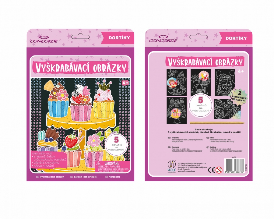 Vyškrabávací obrázky CONCORDE, Dortíky A470
