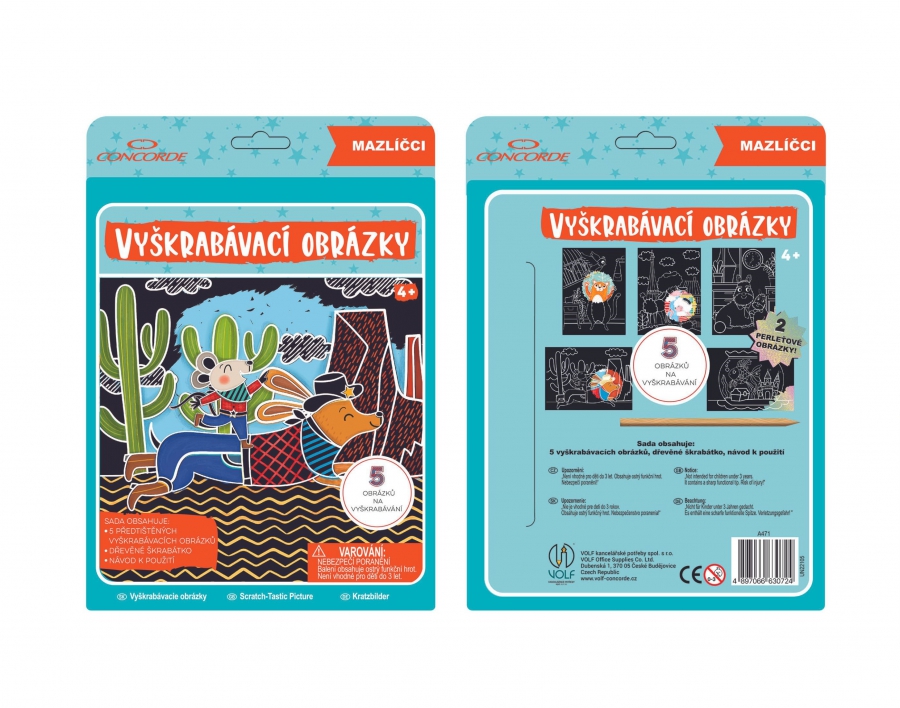 Vyškrabávací obrázky CONCORDE, Mazlíčci A471