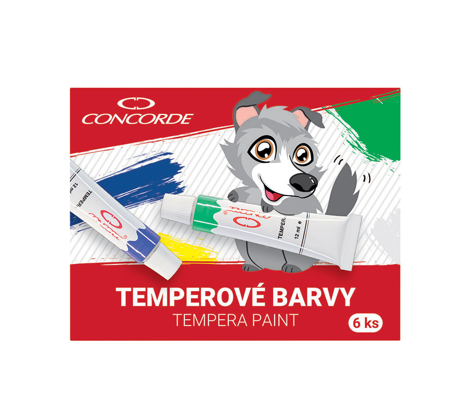 Fotografie Temperové barvy CONCORDE 6ks, 12ml A65328