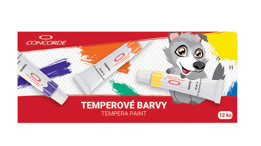 Fotografie Temperové barvy CONCORDE 12ks, 12ml A65329