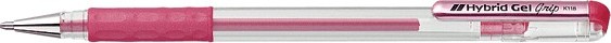 Pentel K118 Hybrid Gel kuličkové pero, metalická růžová