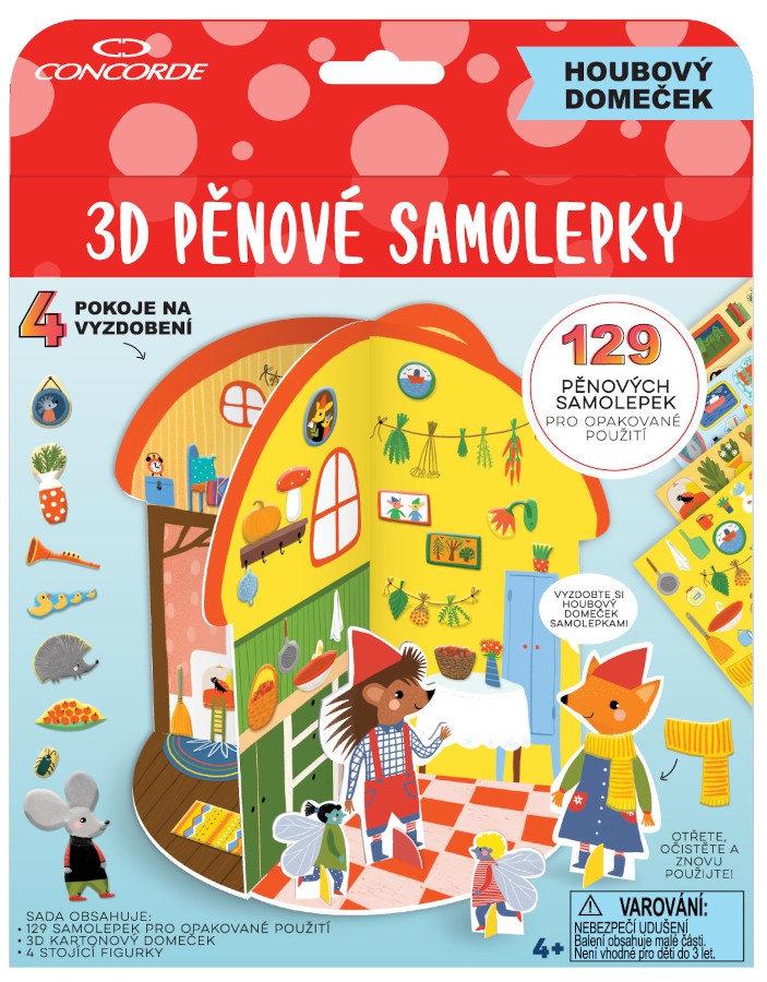 3D pěnové samolepky CONCORDE Houbový domeček