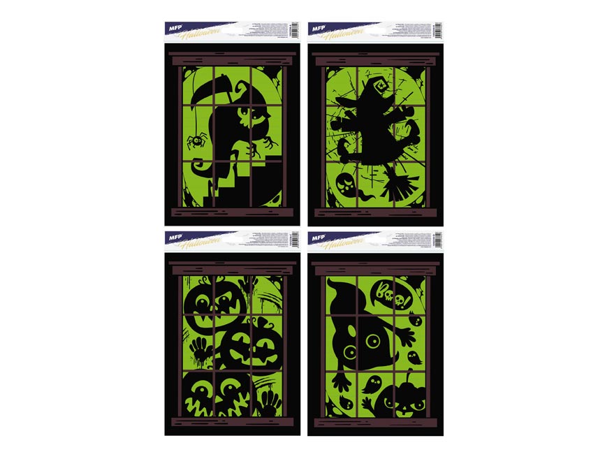 Okenní fólie halloween svítící HA007 30x20cm 1042336