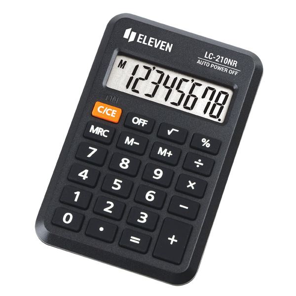 Kalkulačka Eleven LC210NR, černá, kapesní, osmimístná