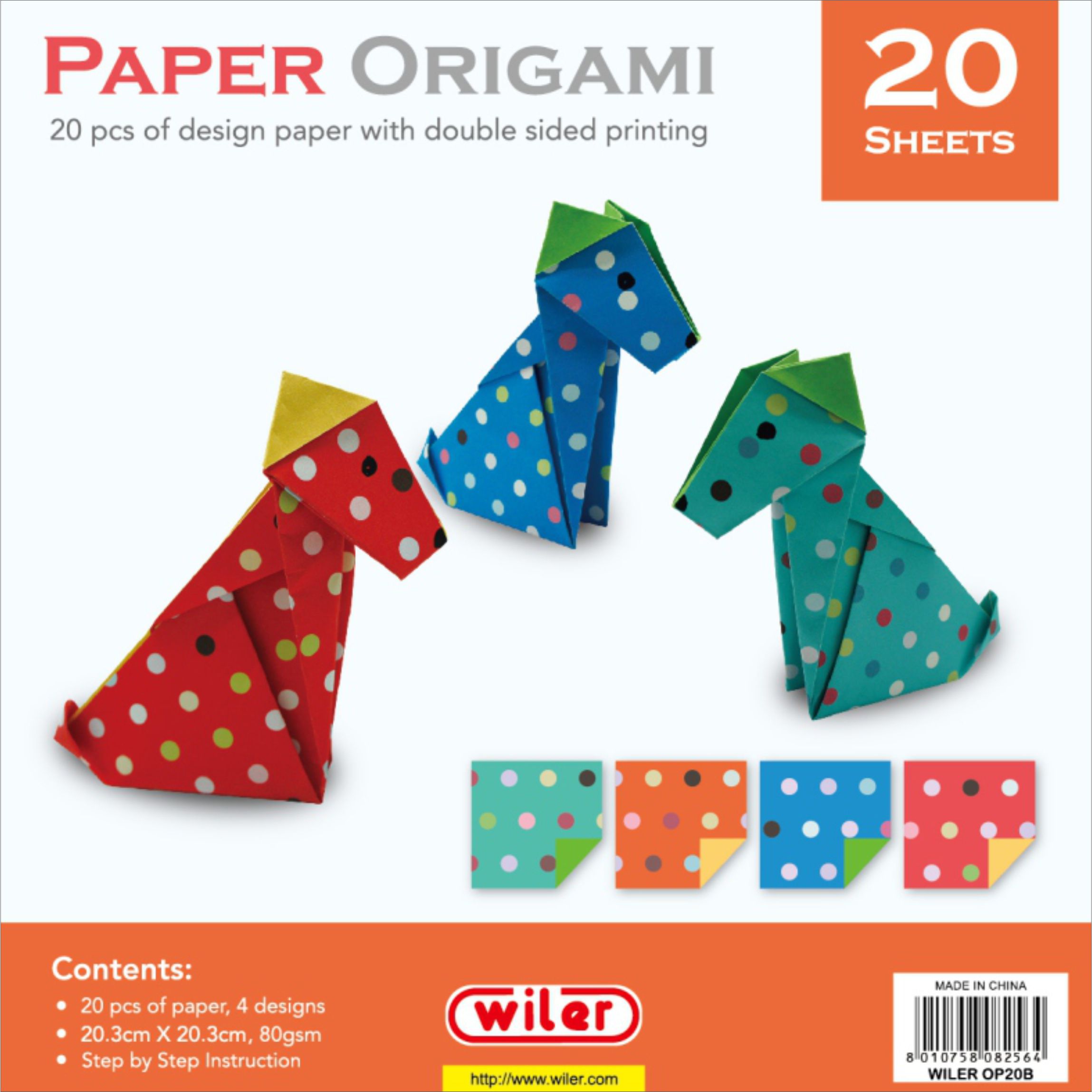 Fotografie Origami papír,20,3x20,3cm 20ks/80g OP20B