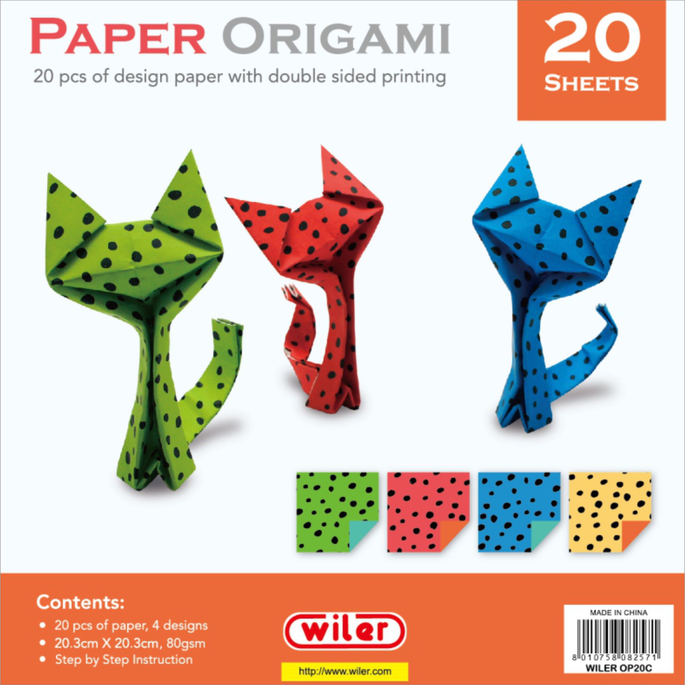 Fotografie Origami papír,20,3x20,3cm 20ks/80g OP20C
