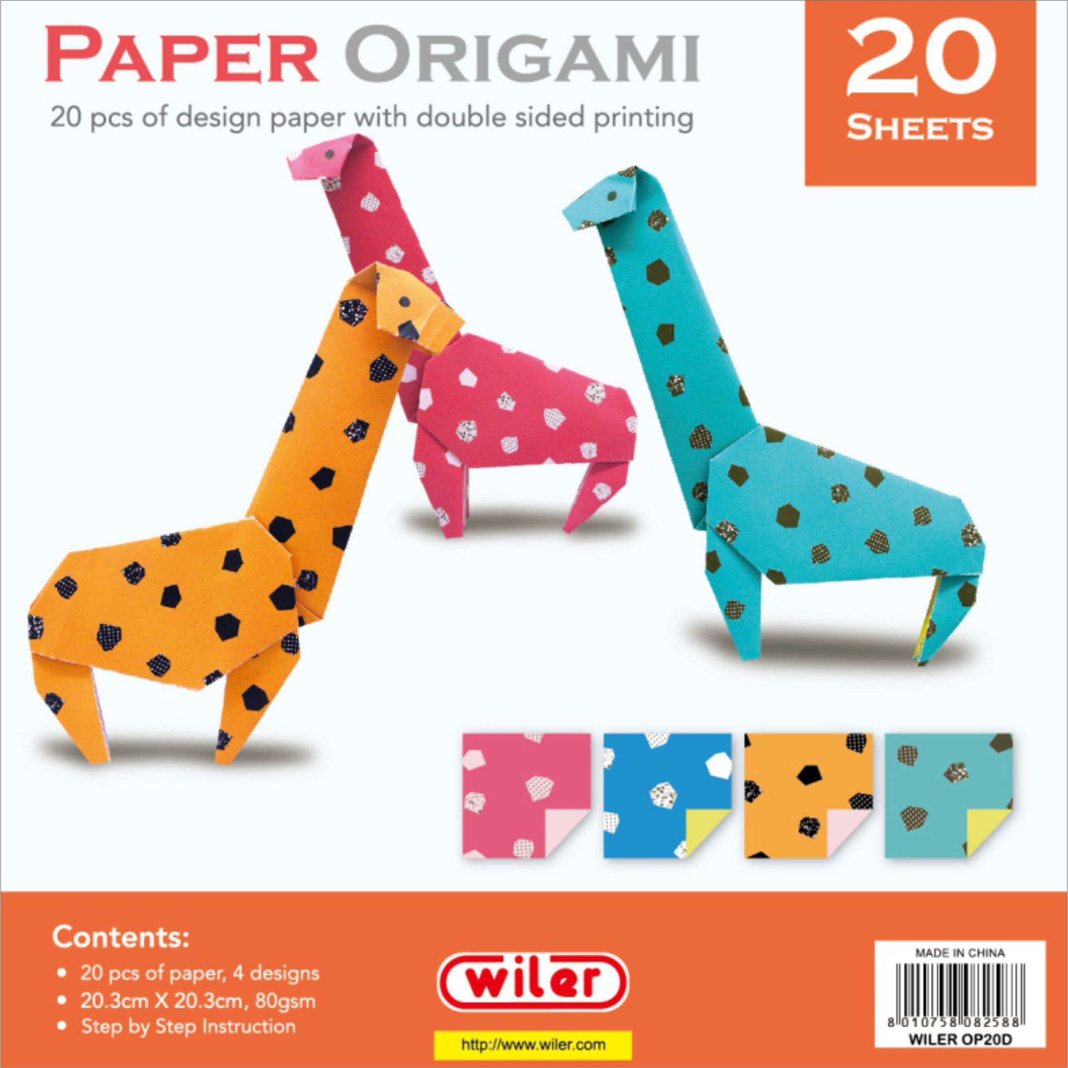 Fotografie Origami papír,20,3x20,3cm 20ks/80g OP20D