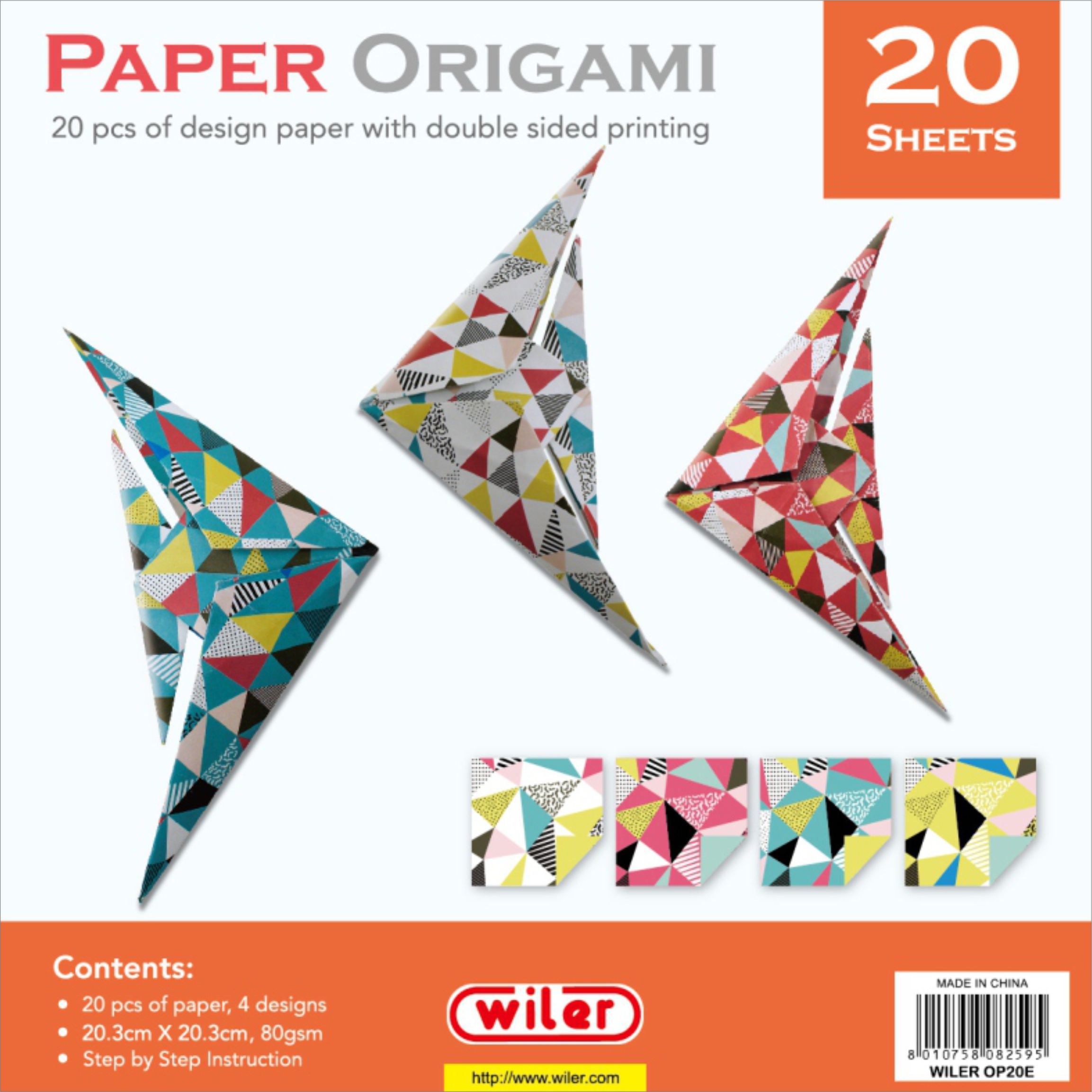 Fotografie Origami papír,20,3x20,3cm 20ks/80g OP20E