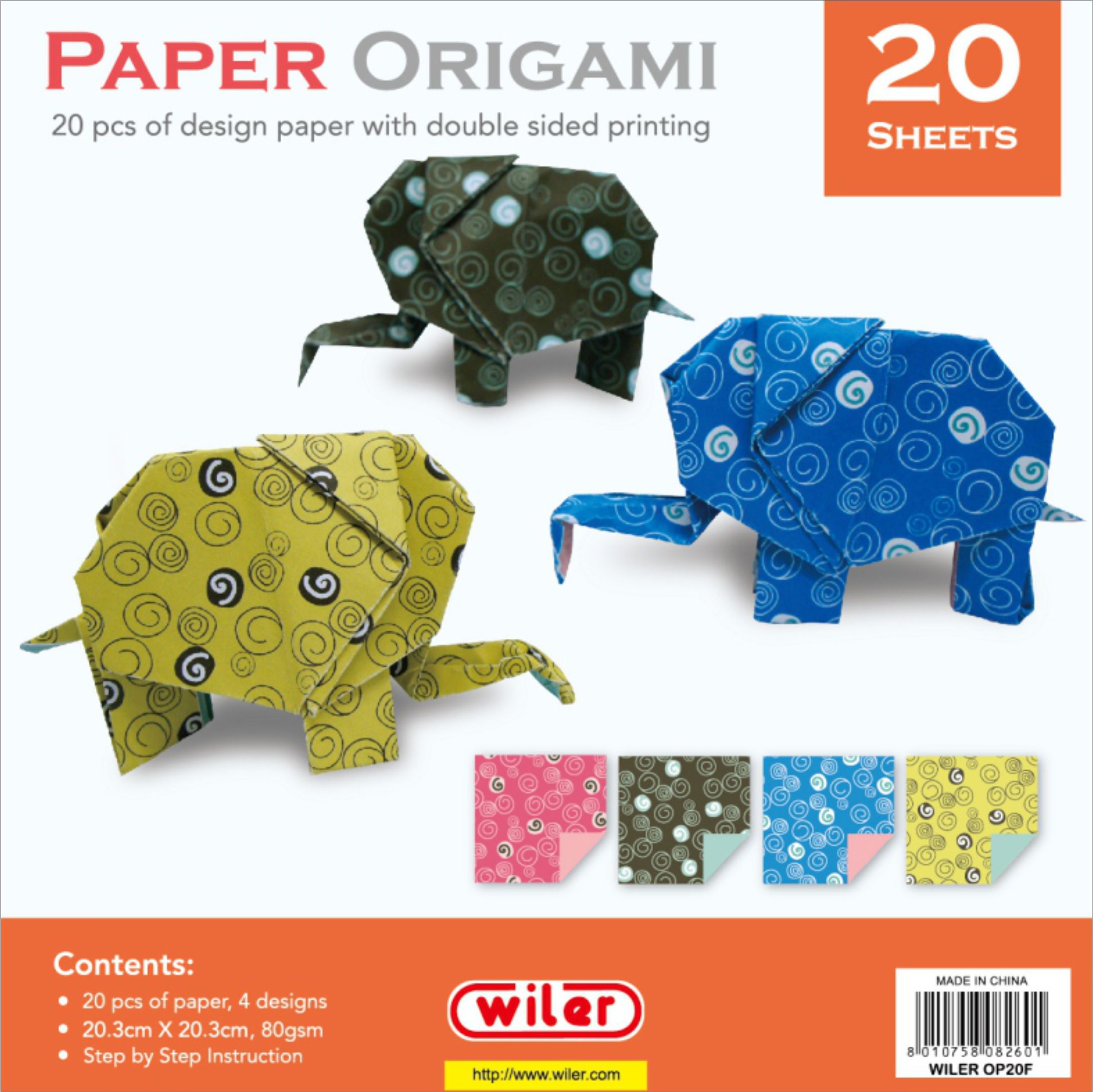 Fotografie Origami papír,20,3x20,3cm 20ks/80g OP20F