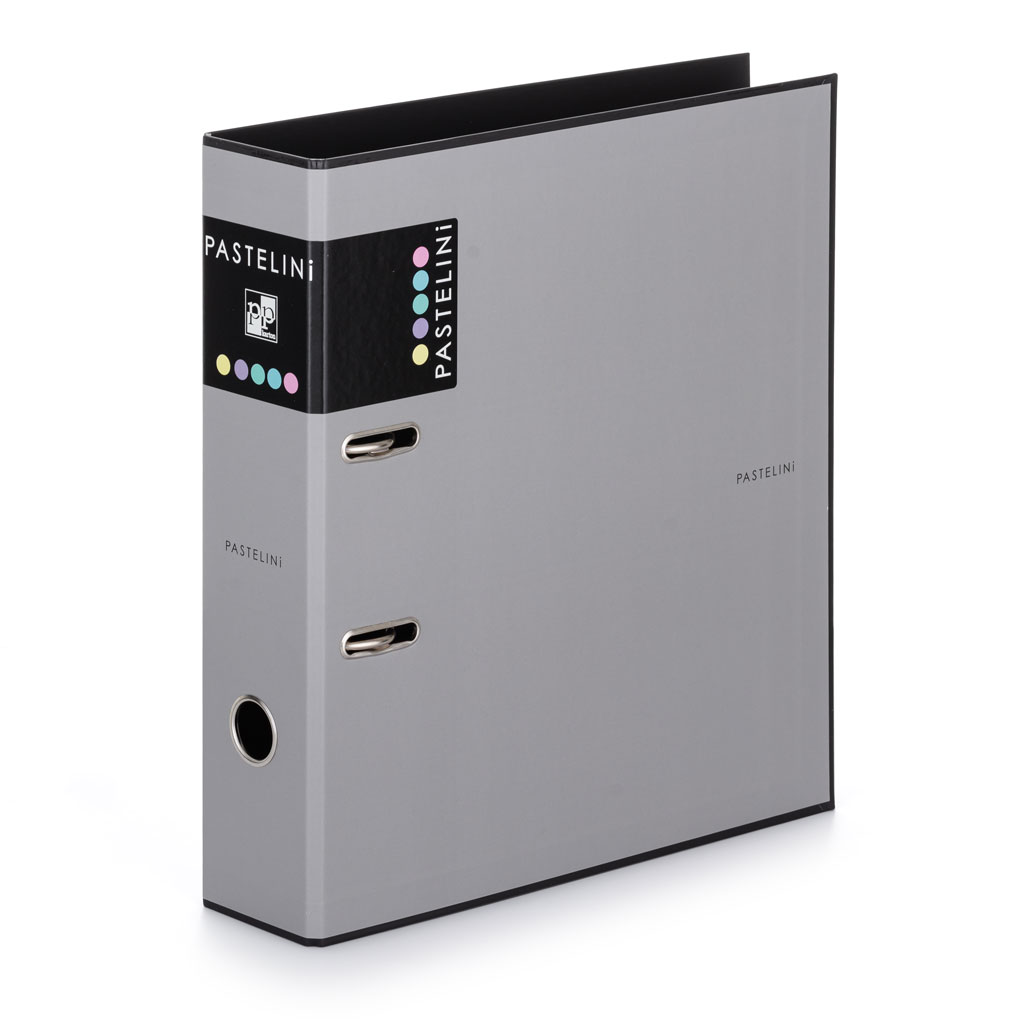 Fotografie Pořadač A4 lamino páka 7cm PASTELINI šedá 7-285