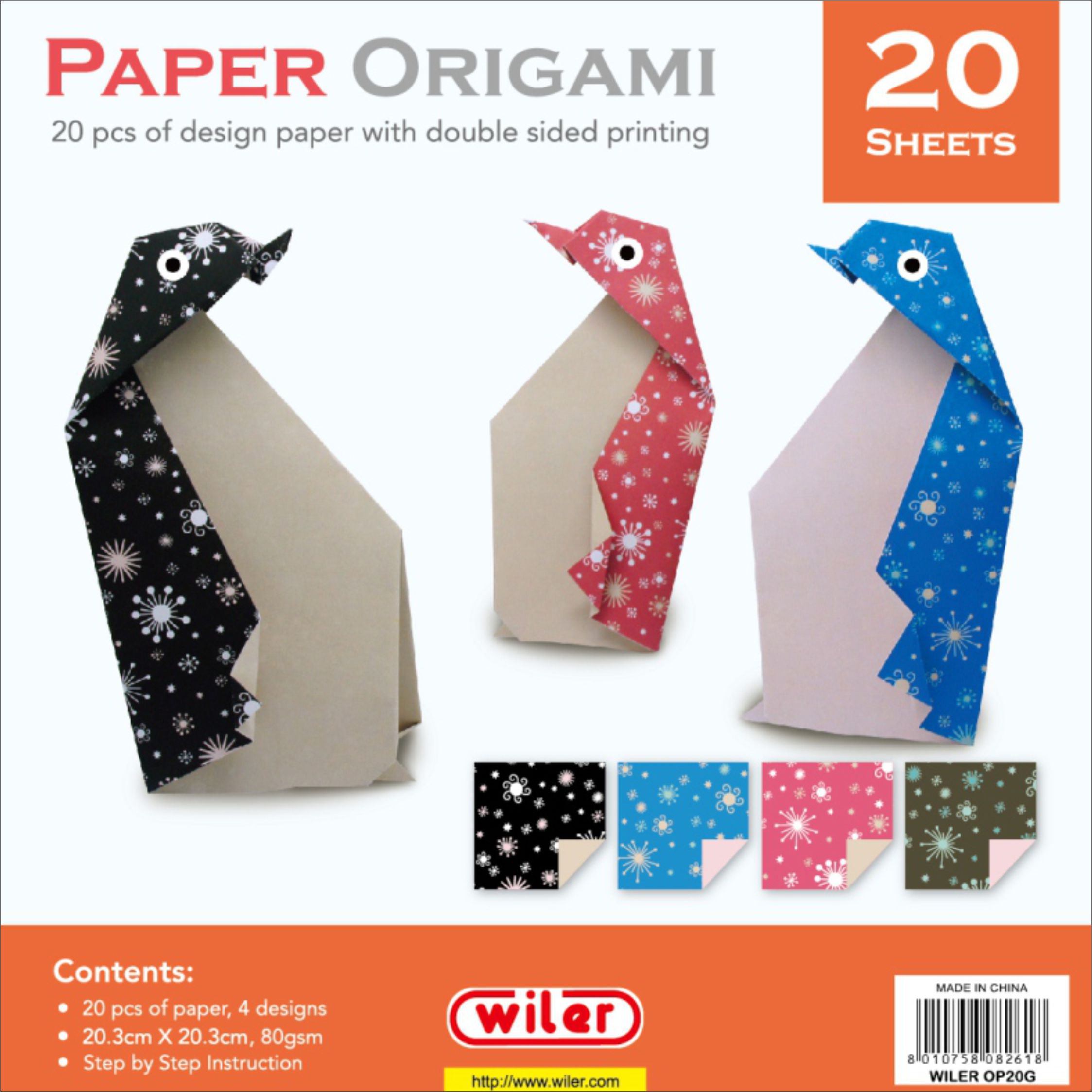 Fotografie Origami papír,20,3x20,3cm 20ks/80g OP20G