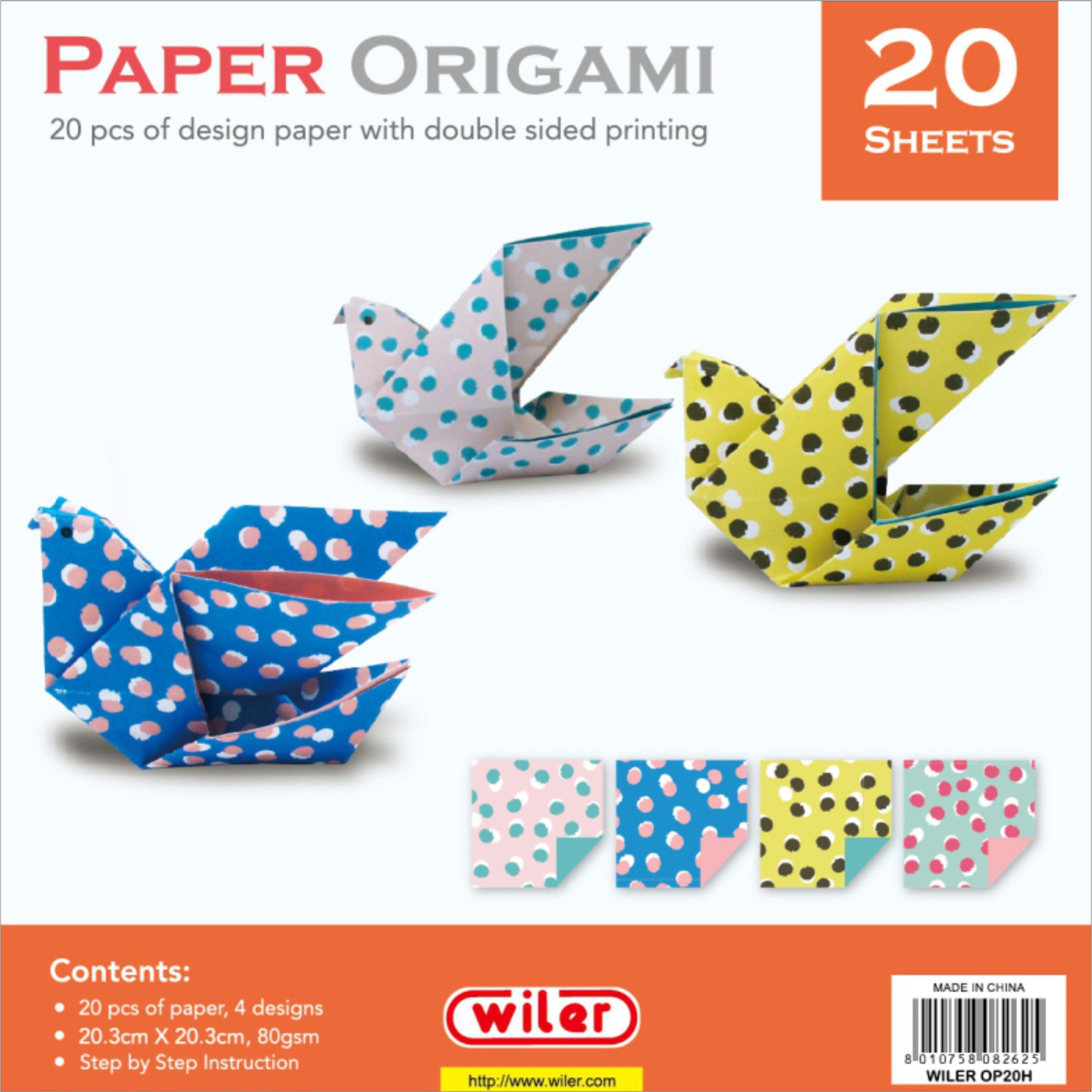 Fotografie Origami papír,20,3x20,3cm 20ks/80g OP20H