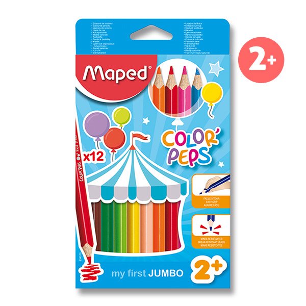 Fotografie Pastelky MAPED 12 Color Peps Jumbo - trojhranné