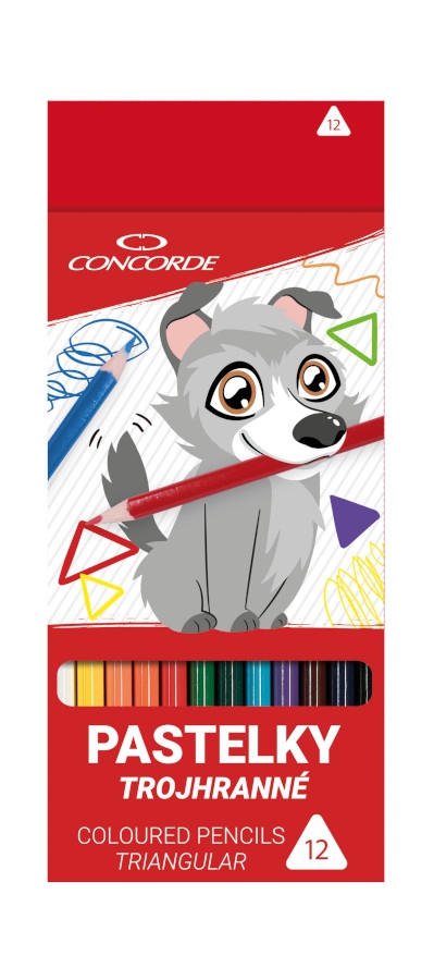 Fotografie Pastelky CONCORDE trojhranné 12 ks A1121