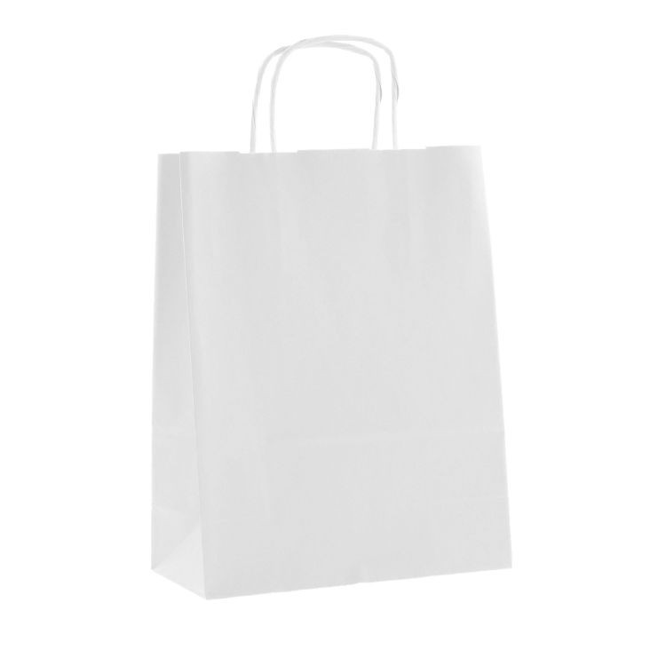 Fotografie Papírová taška přírodní 30,5x39x17cm bílá hladká