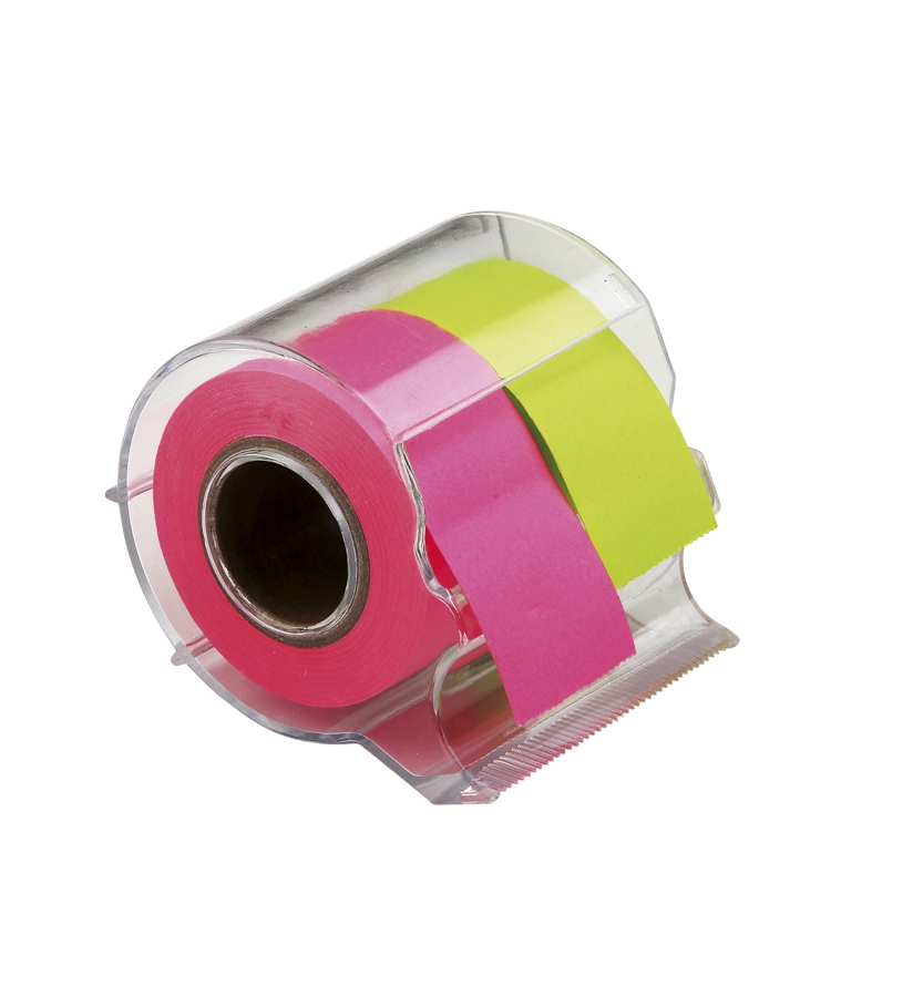 Fotografie Samolepicí papírky CONCORDE 2,5cm x 10m s odvíječem, 2 barvy, neon A0970