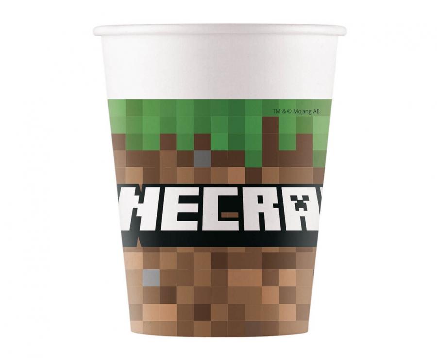 Fotografie Papírové kelímky Minecraft, 200ml, 8 ks