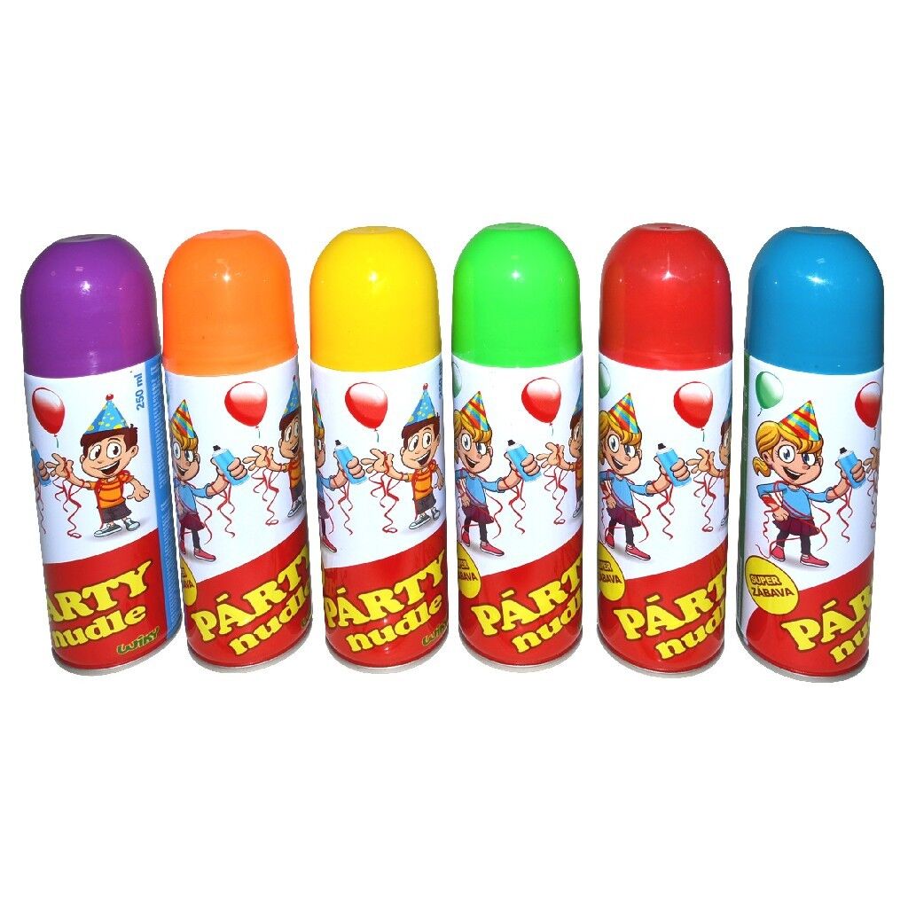 Fotografie _Ostatní 1_ Party nudle ve spreji 250ml doplněk na KARNEVAL 6 barev