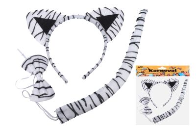 Set karneval - čelenka kravička/bílý tygr W026112