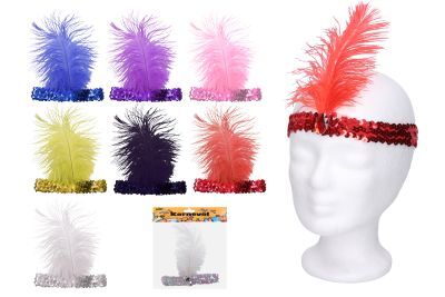 Set karneval - čelenka pštrosí peří W026116