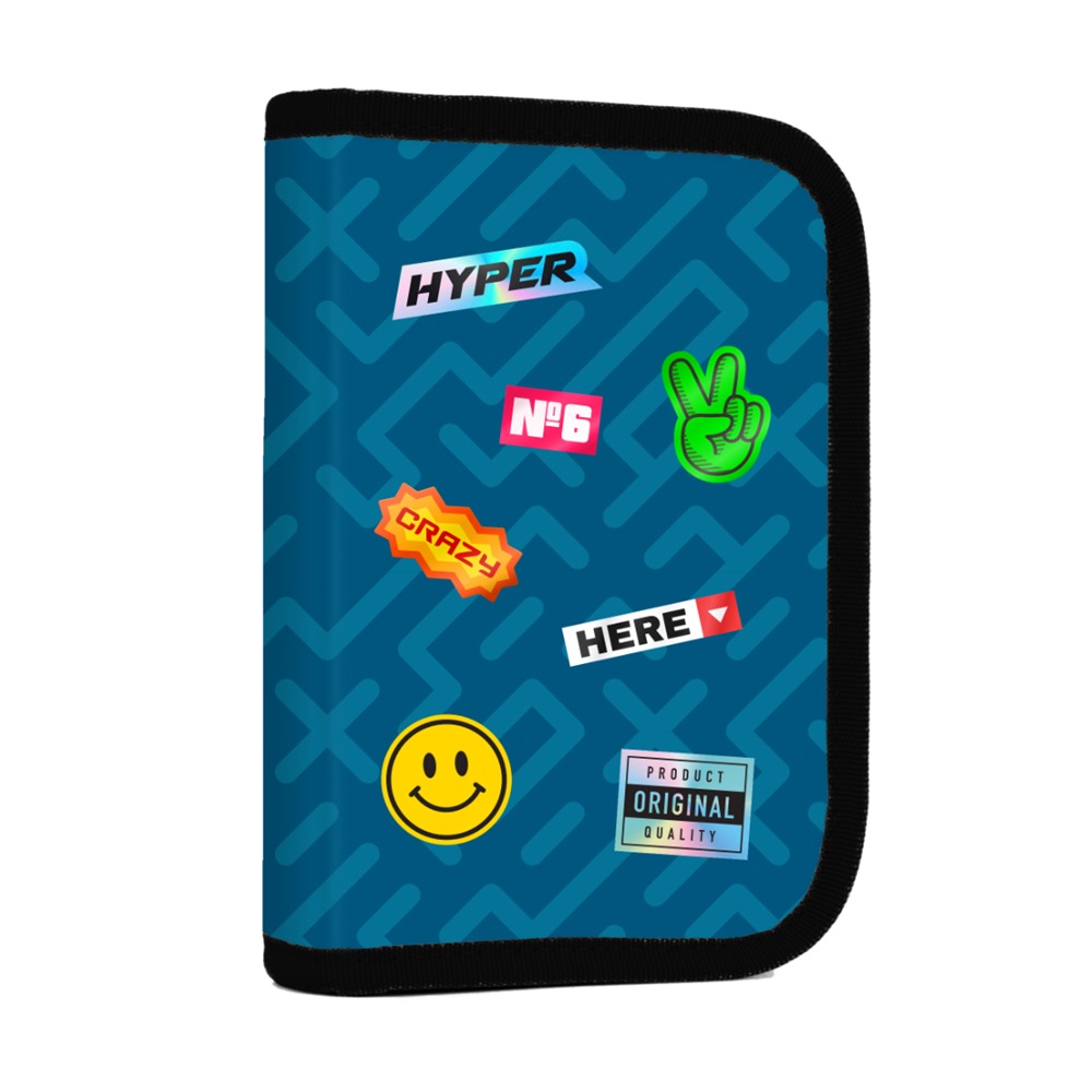Penál 1 p. 2 chlopně, prázdný OXY GO Stickers 9-80924