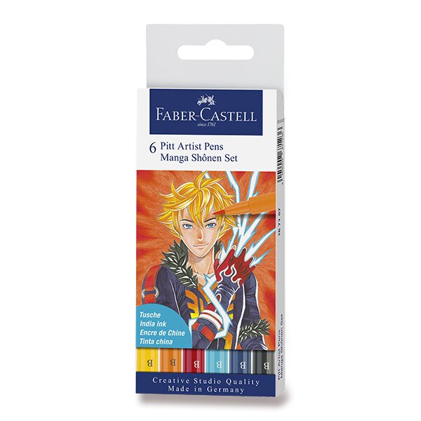 Faber Castell Pitt Artist Pen Manga Shonen Set 6 ks