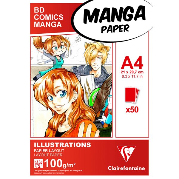 Fotografie Blok CLAIREFONTAINE Manga Illustrations - A4, 50ls, 100g