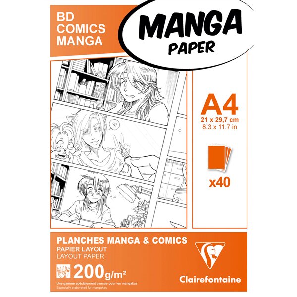 Blok CLAIREFONTAINE Manga BD/Comic pack, A4, 200g, 40ls