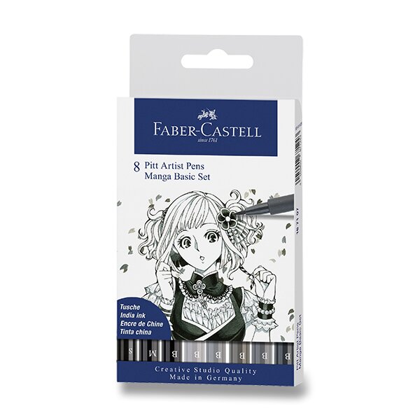 Fotografie Popisovač Faber-Castell Pitt Artist Pen Manga 8 kusů, Manga Basic