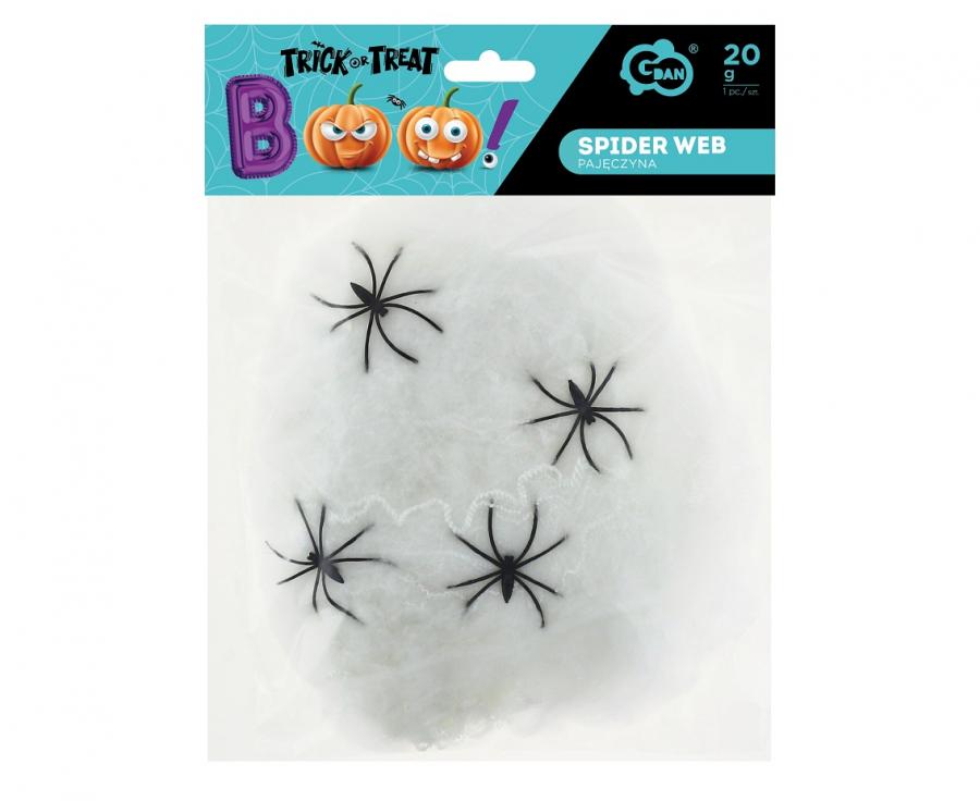 Fotografie Pavučina s pavouky bílá 20g