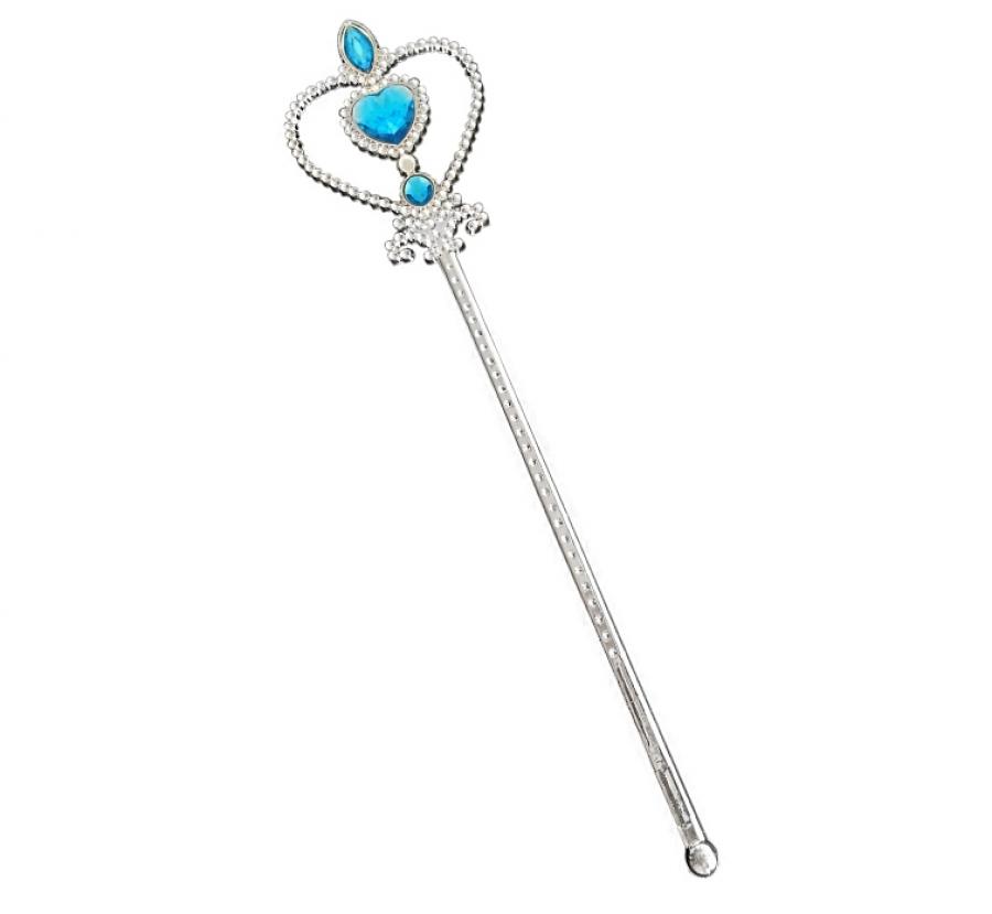 Princeznovská hůlka s modrými kamínky, 32 cm