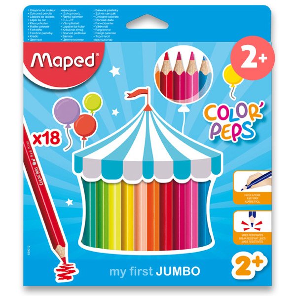 Pastelky ColorPeps MAPED Jumbo trojboké 18ks