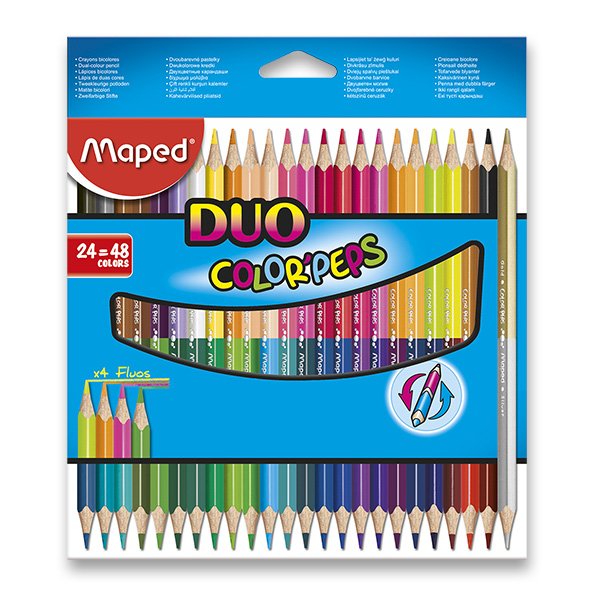 Y-Pastelky ColorPeps MAPED Duo trojboké 48 barev