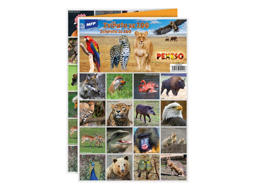 Fotografie MFP 5300896 pexeso 3xA4 Zvířata ze ZOO