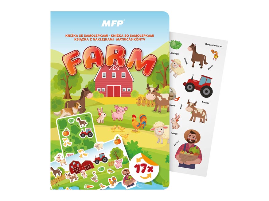 Fotografie Samolepková kniha Farma, 12x18cm, 17 samolepek 1032392