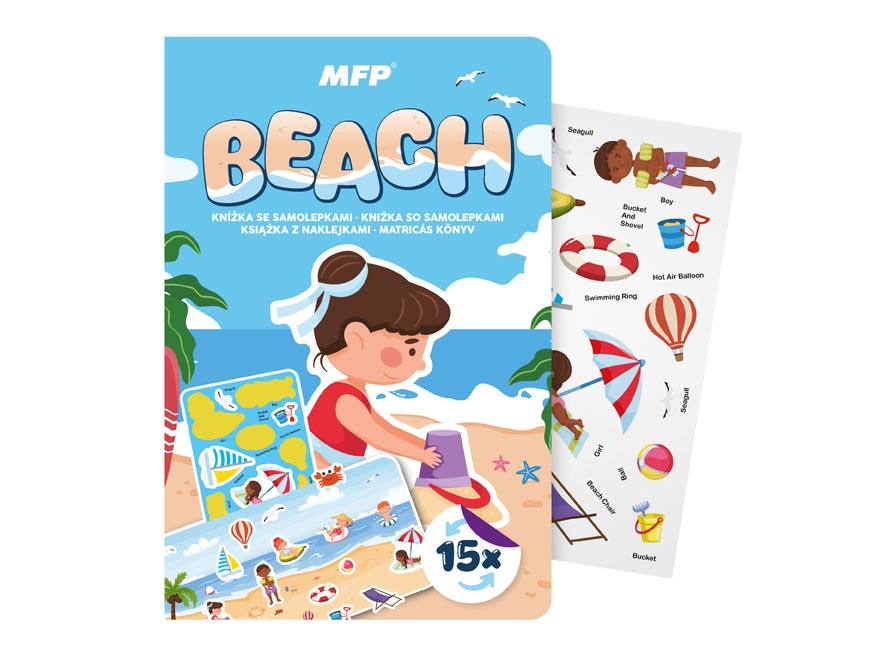 Fotografie Samolepková kniha Pláž, 12x18cm, 15 samolepek 1032394