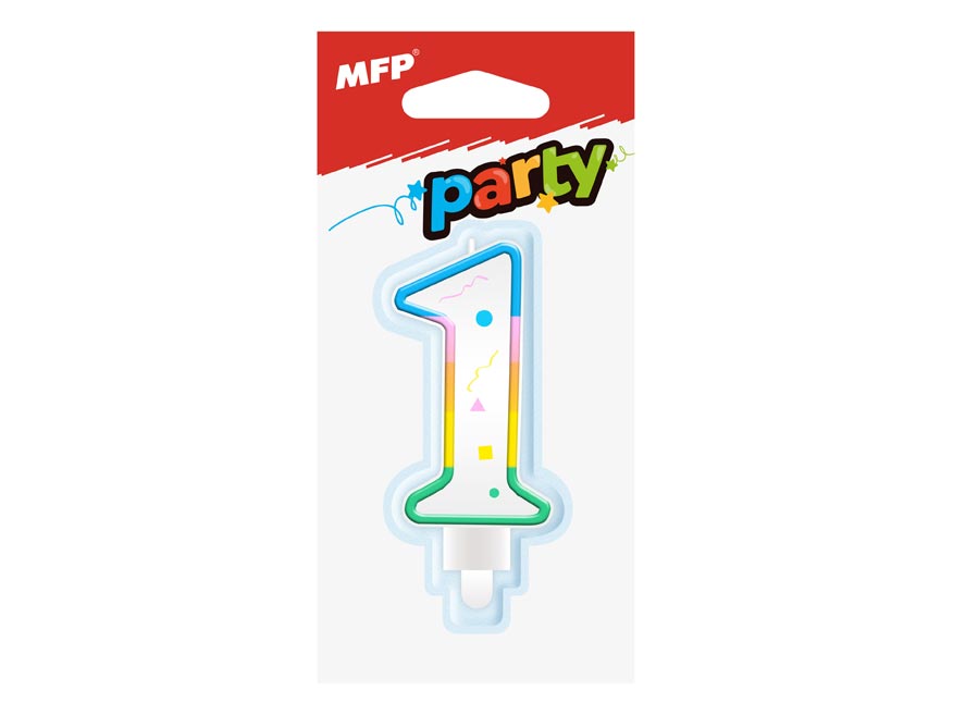 Fotografie MFP 8800054 dortová svíčka č. 1 duhová